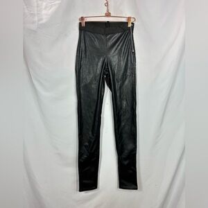 Divided by H&M black faux leather leggings with zipper detail size 4